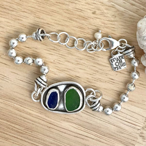 Double Sea glass bracelet