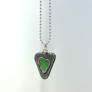 Heartshaped Seaglass Pendants