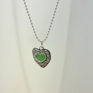 Heartshaped Seaglass Pendants