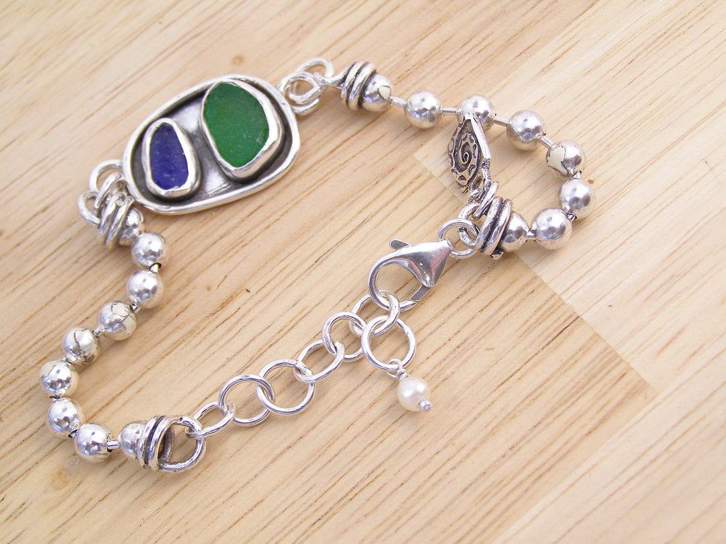 Double Sea glass bracelet