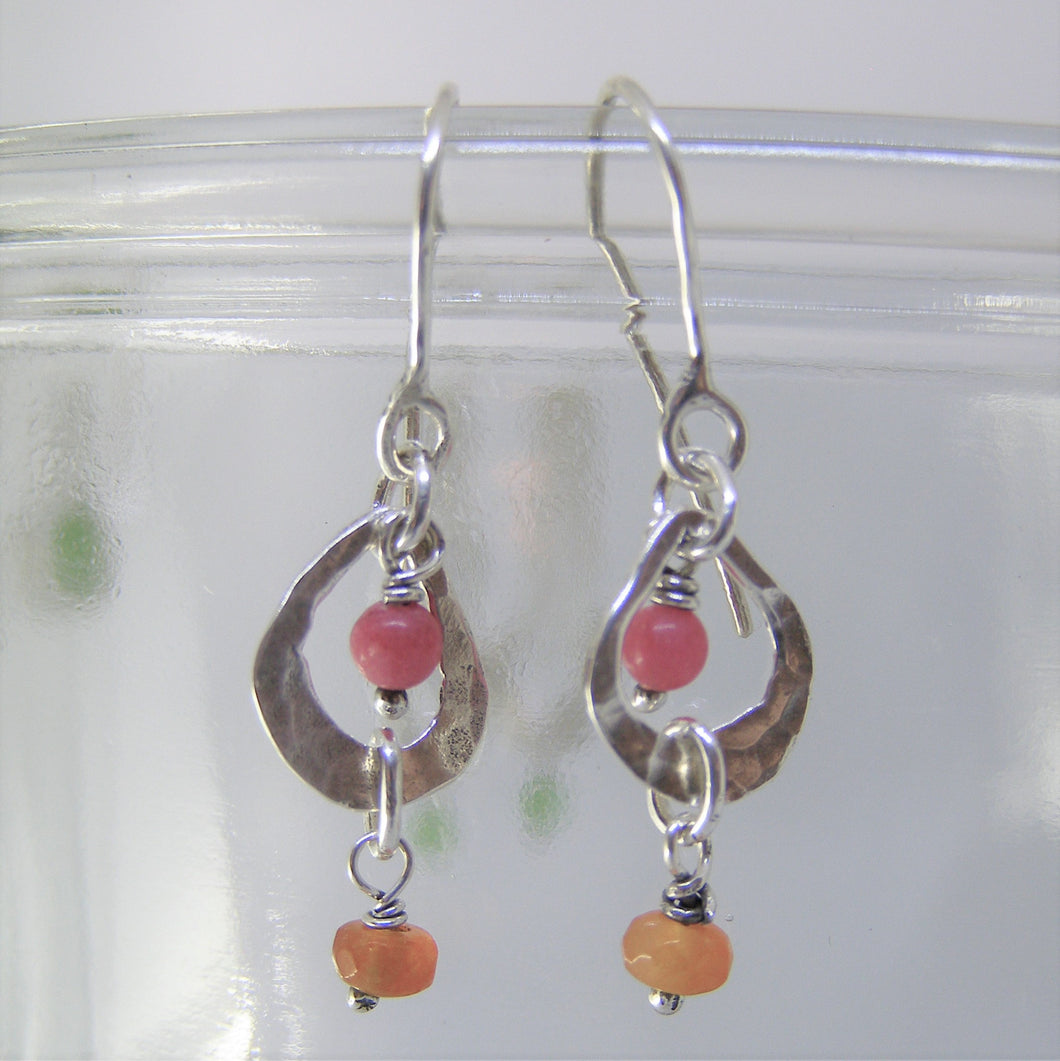 Strawberry quartz  and Carnelian earrings
