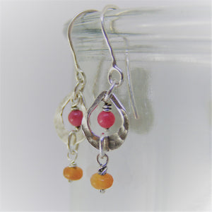 Strawberry quartz  and Carnelian earrings