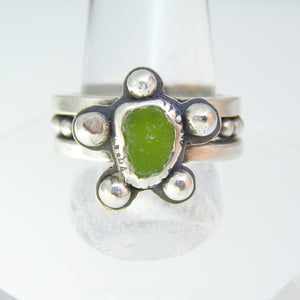 Flower Power Sea glass ring