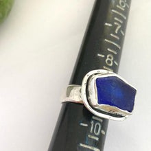 Up and away Sea glass ring-cobalt